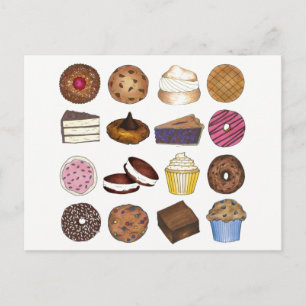 Carte Postale Vente de gâteau de gâteau Brownie pâtisserie de gâ