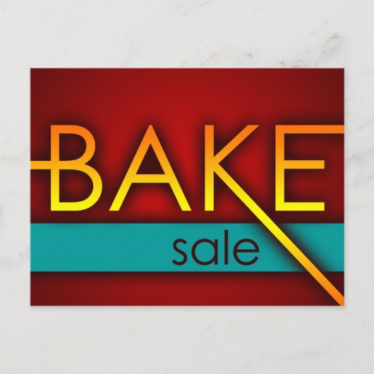 Carte Postale vente de gâteaux (typographique) (Devant)