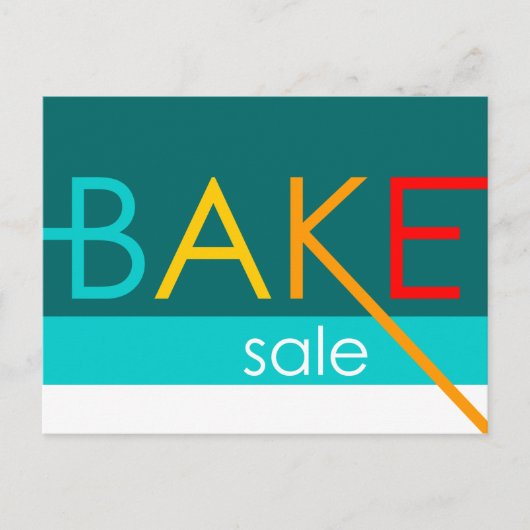 Carte Postale vente de gâteaux (typographique) (Devant)