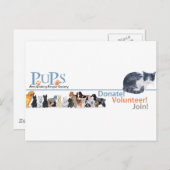 Carte Postale Vente de logo PUP avec Tuxedo Cat (Devant / Derrière)