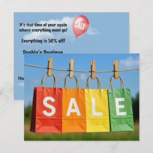 Carte Postale Vente de sacs de shopping colorés en ligne