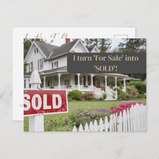 Carte Postale Vente de vente de vente immobilier (Devant / Derrière)