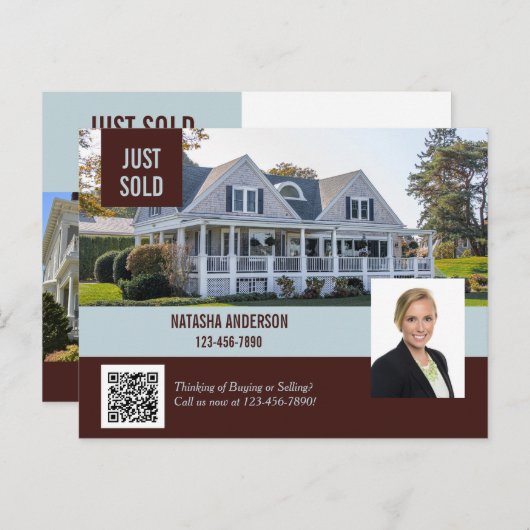 Carte Postale Vente du code QR de l'agent immobilier (Devant / Derrière)