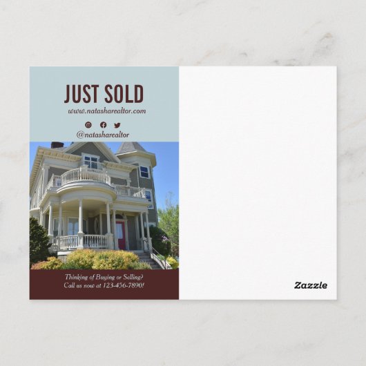 Carte Postale Vente du code QR de l'agent immobilier (Dos)