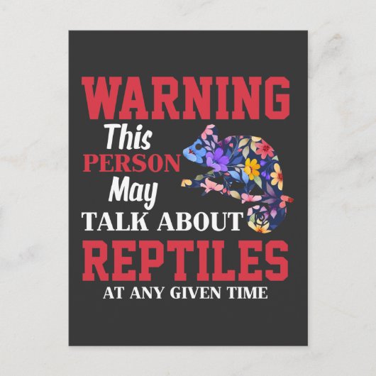 Carte Postale Ventilateur animal de chameleon Reptile (Devant)