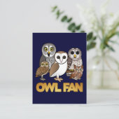 Carte Postale Ventilateur de hibou (Debout devant)