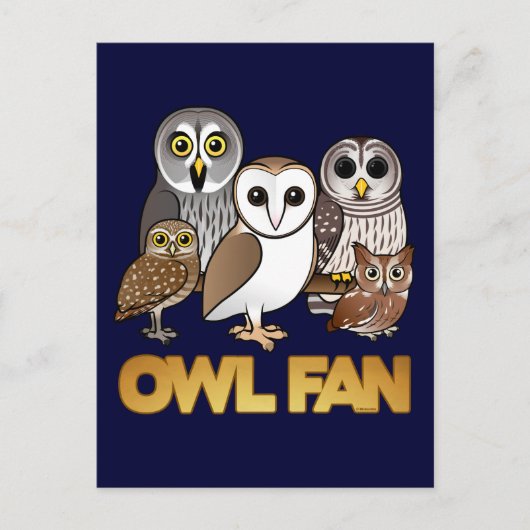 Carte Postale Ventilateur de hibou (Devant)