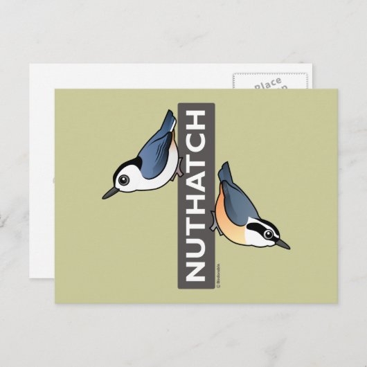 Carte Postale Ventilateur Nuthatch (Devant / Derrière)