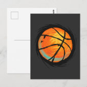 Carte Postale Ventilateur Sport de balle du joueur de basket-bal (Devant / Derrière)