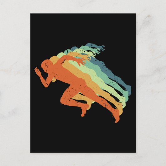 Carte Postale Ventilateur sportif du coureur du Marathon Retro (Devant)