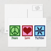 Carte Postale Ventilateur Turbine Peace Love (Devant / Derrière)