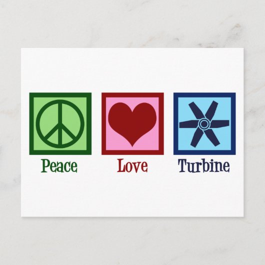 Carte Postale Ventilateur Turbine Peace Love (Devant)