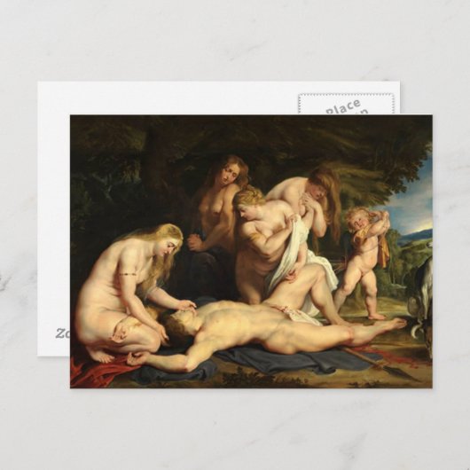 Carte Postale Venus & Adonis - Rubens (Devant / Derrière)