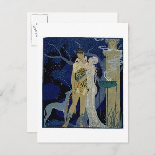 Carte Postale Vénus et Adonis (colour litho) (Devant / Derrière)