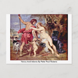 Carte Postale Venus Et Adonis Par Peter Paul Rubens