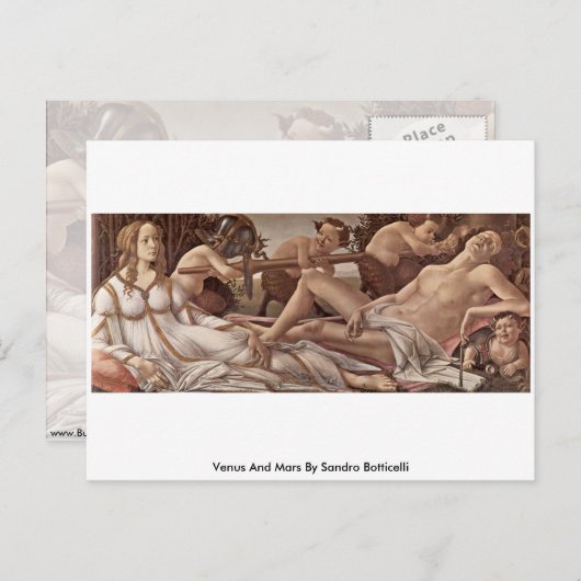 Carte Postale Vénus Et Mars Par Sandro Botticelli (Devant / Derrière)