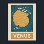 Carte Postale Vénus Retro Galaxy UFO<br><div class="desc">Illustration rétro de Vénus avec des ovnis.</div>