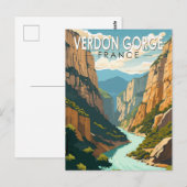 Carte Postale Verdon Gorge France Travel Art Vintage (Devant / Derrière)