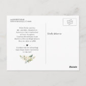 Carte Postale Verdure Blanc Floral Graduation Faire-part (Dos)