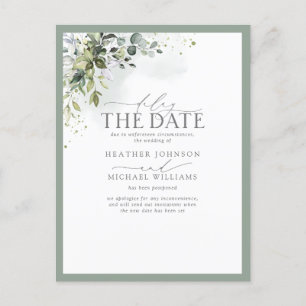 Carte Postale Verdure botanique Aquarelle florale Délai Date