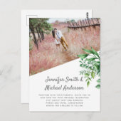 Carte Postale Verdure botanique Budget Faire-part de mariage ver (Devant / Derrière)