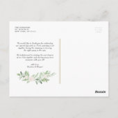 Carte Postale Verdure et fleurs blanches Merci Mariage or (Dos)