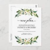 Carte Postale Verdure Floral Nouveau Plan Mariage Report (Devant / Derrière)