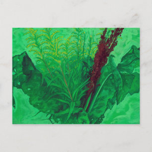 Carte Postale Verdure, herbes d'été & fleurs sauvages, art flora