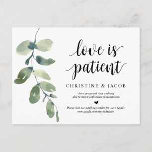 Carte Postale Verdure, l'amour est patient, Mariage reporté