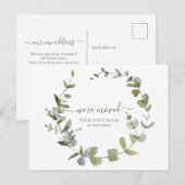 Carte Postale Verdure Nous avons déplacé Faire-part aquarelle (Devant / Derrière)