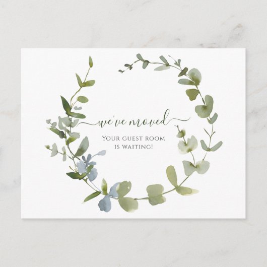 Carte Postale Verdure Nous avons déplacé Faire-part aquarelle (Devant)