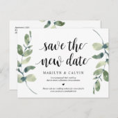 Carte Postale Verdure, Sauvez la nouvelle date, Mariage reporté (Devant / Derrière)