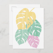 Carte Postale Verdure tropicale - Monstera Feuilles (Devant / Derrière)