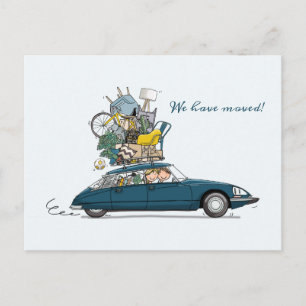 Carte Postale Verhuiskaart Citroen Snoek blauw
