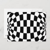 Carte Postale Vérificateurs ronds d'illusion optique Noir Blanc (Devant / Derrière)