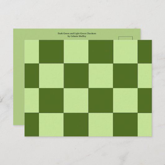 Carte Postale Vérificateurs vert foncé et vert clair (Devant / Derrière)