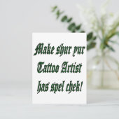 Carte Postale Vérification du sort de tatouage (Debout devant)