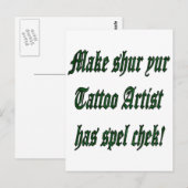 Carte Postale Vérification du sort de tatouage (Devant / Derrière)
