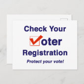 Carte Postale Vérifier votre inscription électorale 2022 (Devant / Derrière)