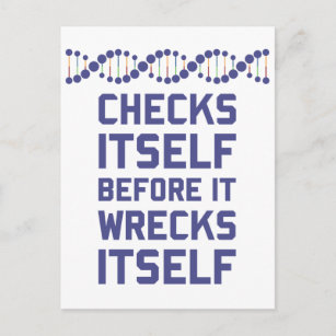 Carte Postale Vérifiez-Vous Avant De Détruire Votre Génétique D'