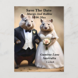 Carte Postale "Véritable Amour En Bas : Wombats Tying The Knot