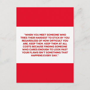 CARTE POSTALE VÉRITABLE AMOUR SOULÈVE LOYALTY AMITIÉ DÉFINI