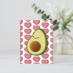 Carte Postale Véritable Avocat Vert En Coeur Rouge Valentines