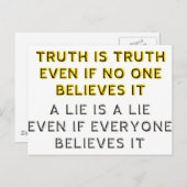 Carte Postale Vérité et mensonge (Devant / Derrière)