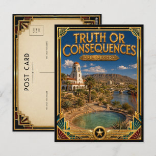 Carte Postale Vérité ou Conséquences Nouveau-Mexique Art Déco Vi