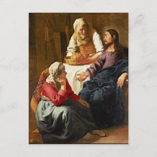Carte Postale Vermeer - Christ dans la Maison de Martha et Marie