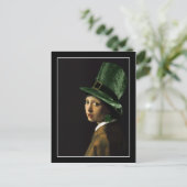 Carte Postale Vermeer Pearl Écouter Clover St Patrick's Day (Debout devant)