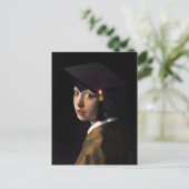 Carte Postale Vermeer Pearl Écouter Graduation Casquette (Debout devant)