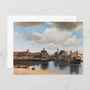 Carte Postale Vermeer - Vue de Delft   Peinture Cityscape