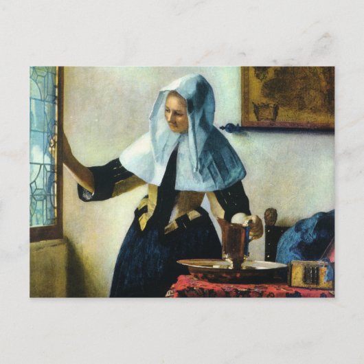 Carte Postale Vermeer's Young Woman with a Water Pitcher vers 16 (Devant)